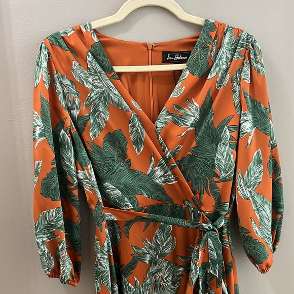 Sam Edelman Wrap Dress Palm Leaf Print NWT Cocktail Dress - Picture 4 of 9